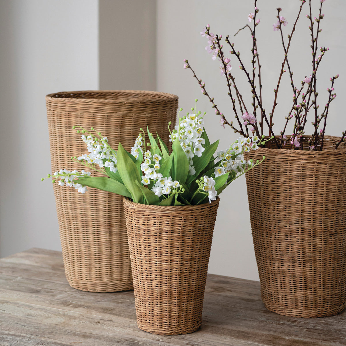 Natural Hand-Woven Rattan Basket