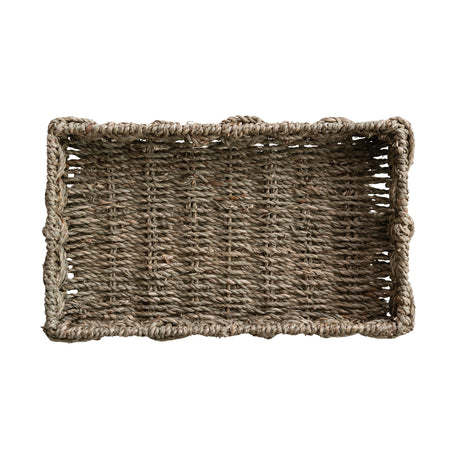 Decorative Hand-Woven Seagrass 2-Tier Etagere Basket