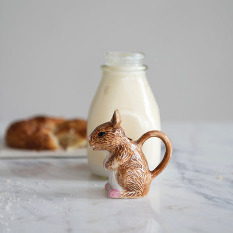 Hand-Painted Ceramic Mouse Creamer