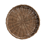 Decorative Hand-Woven Rattan Scalloped Footed Pedestal