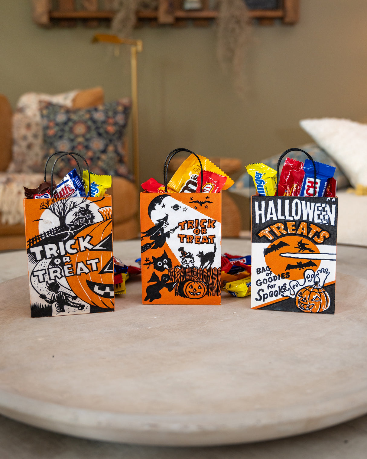 Retro Halloween Metal Treat Bags