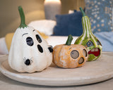 Paper Mache Frightened, Ghostly, & Grouchy Gourds