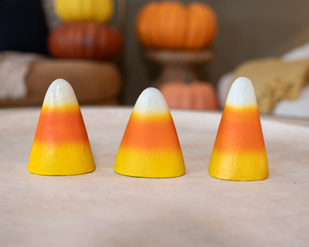 Hand-Painted Resin Candy Corn Luminaries