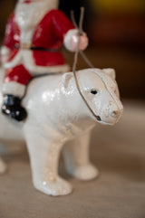 Cast Iron Polar Bear with Santa