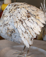 Distressed White Painted Metal Turkey