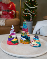 Kantha Fabric Christmas Tree Topiaries