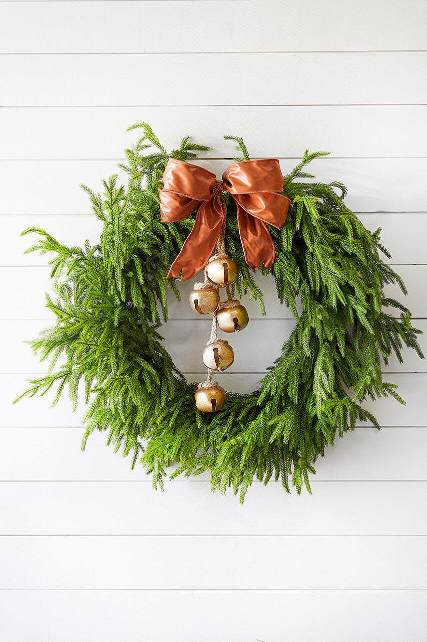 30'' Real Touch Norfolk Pine Christmas Wreath – Rust & Cinder