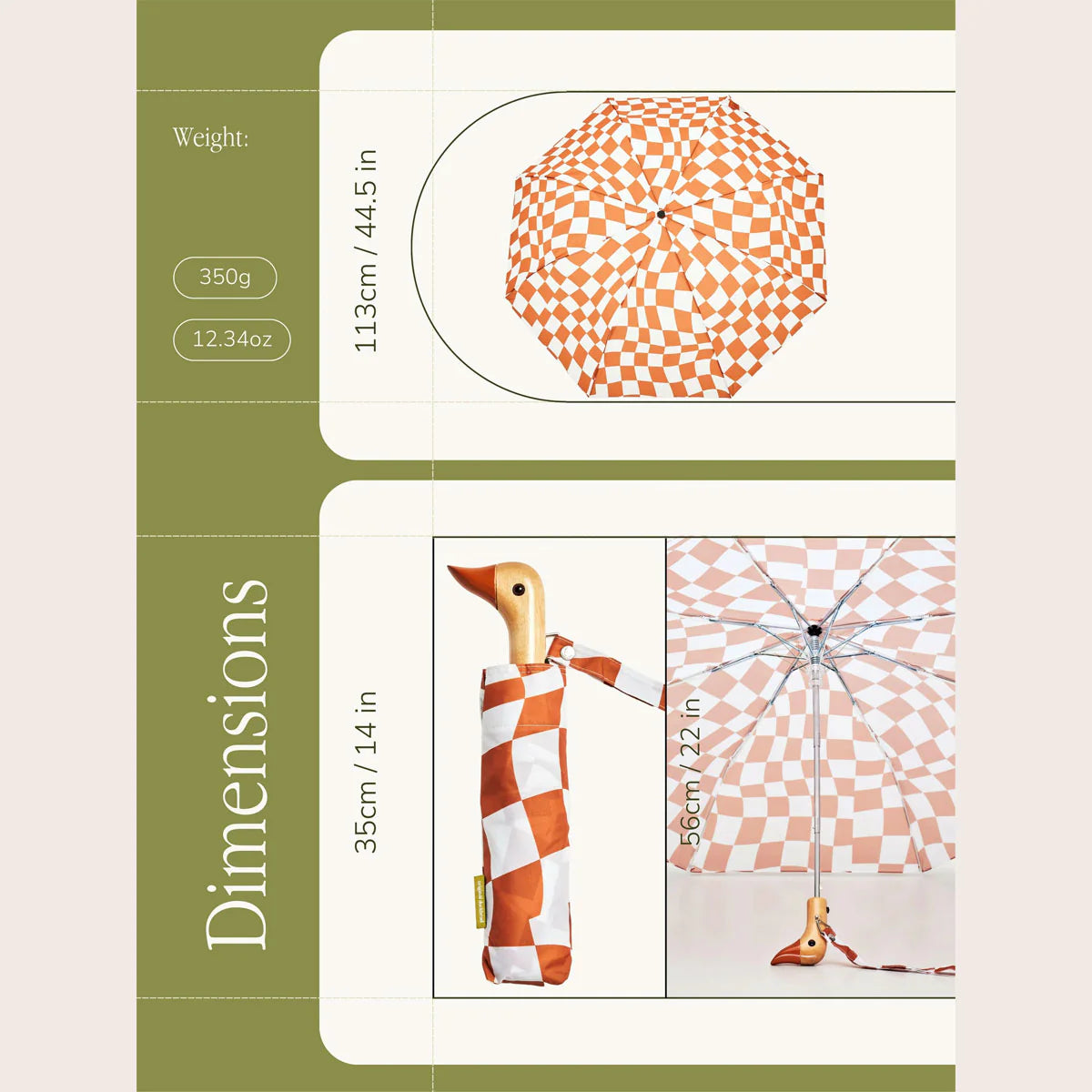 Original Duckhead Patterned Sustainable Compact Umbrella