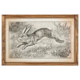 Hopping Down the Bunny Trail Lithograph Wood Sign