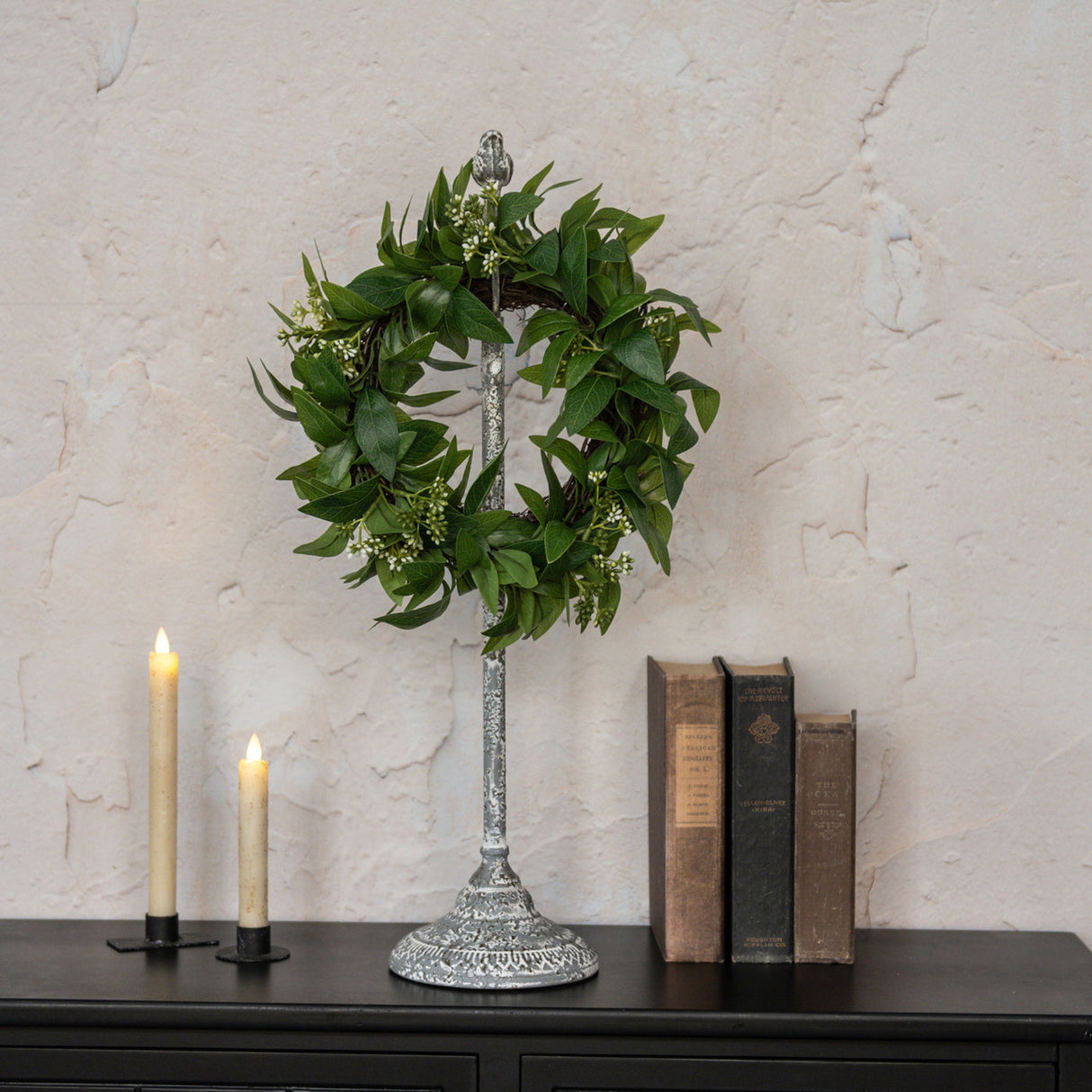 Adjustable Weathered Grey Wreath Display Stand