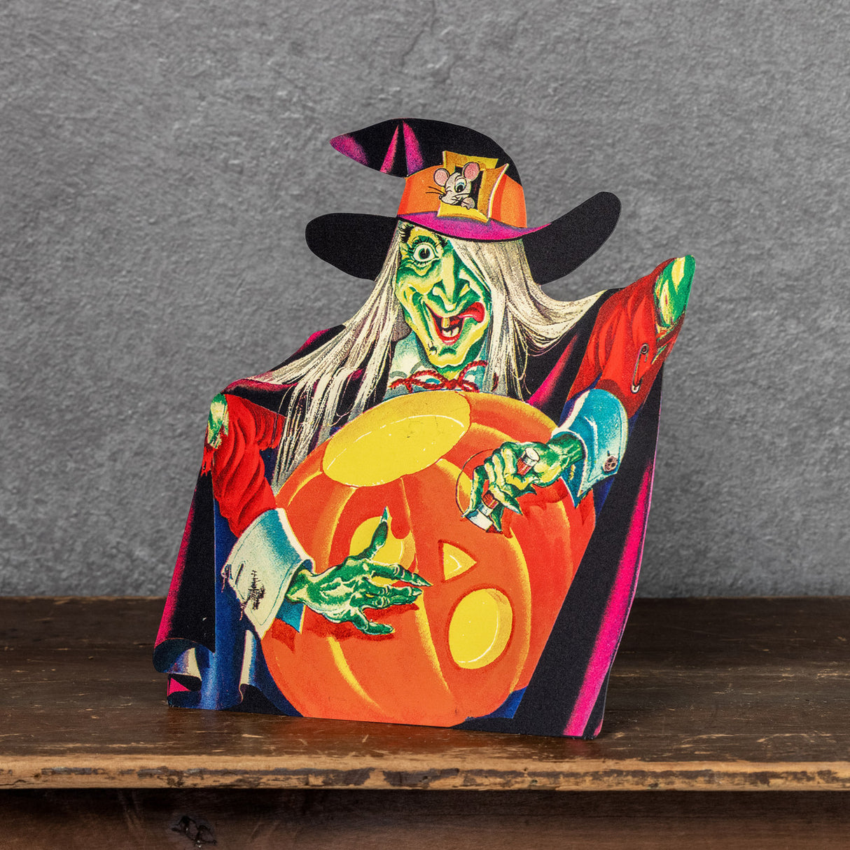 Retro Wicked Witch Halloween Metal Dummy Board