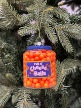 Cheese Balls Glass Ornament