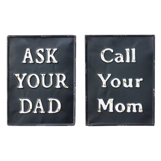 ask your dad call your mom black metal sign by Park Hill