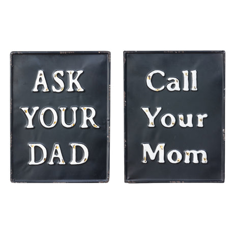 ask your dad call your mom black metal sign by Park Hill