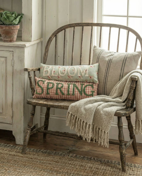 Bloom & Spring Embroidered Lumbar Pillow