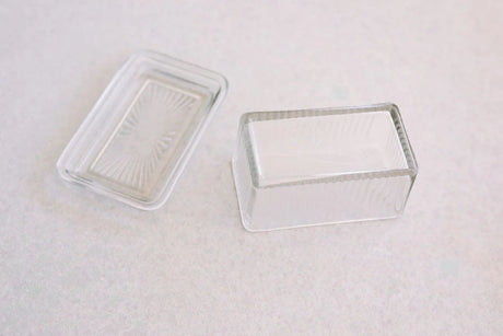 Pressed Glass Clear Butter Dish
