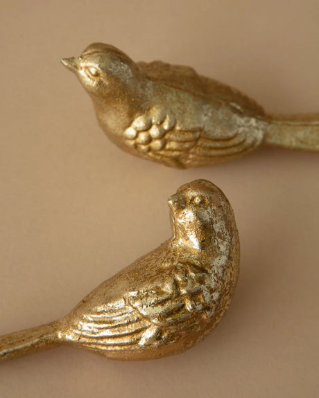 Gold Cast Iron Bird Figurine | 2 Styles