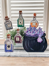 Halloween Potion Bottle Metal Stake Sign