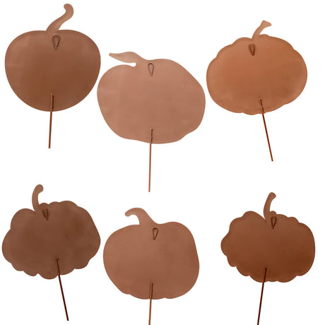 Blue & White Pumpkin Metal Stake Sign