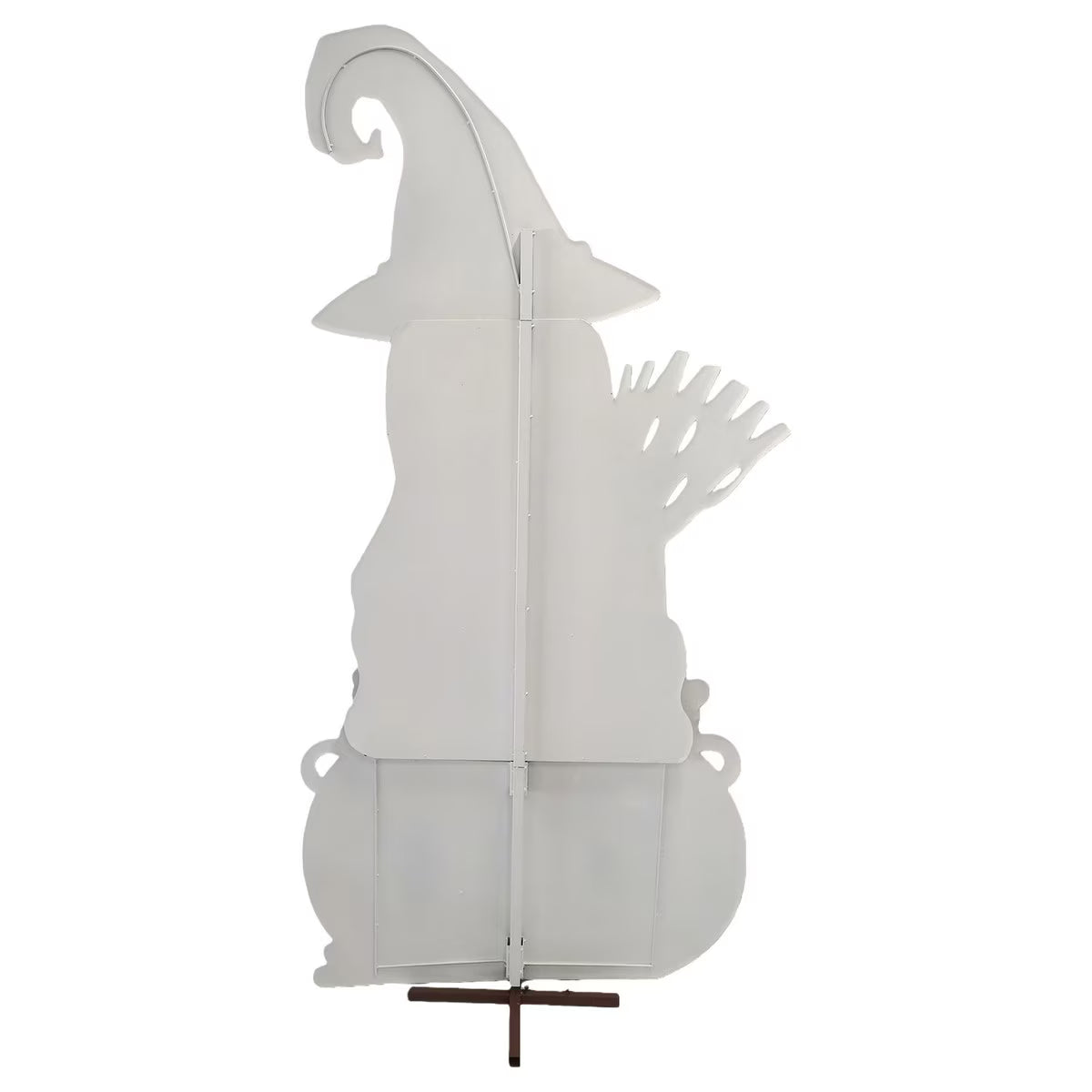 Giant Ghost Witch with Cauldron Standing Metal Sign