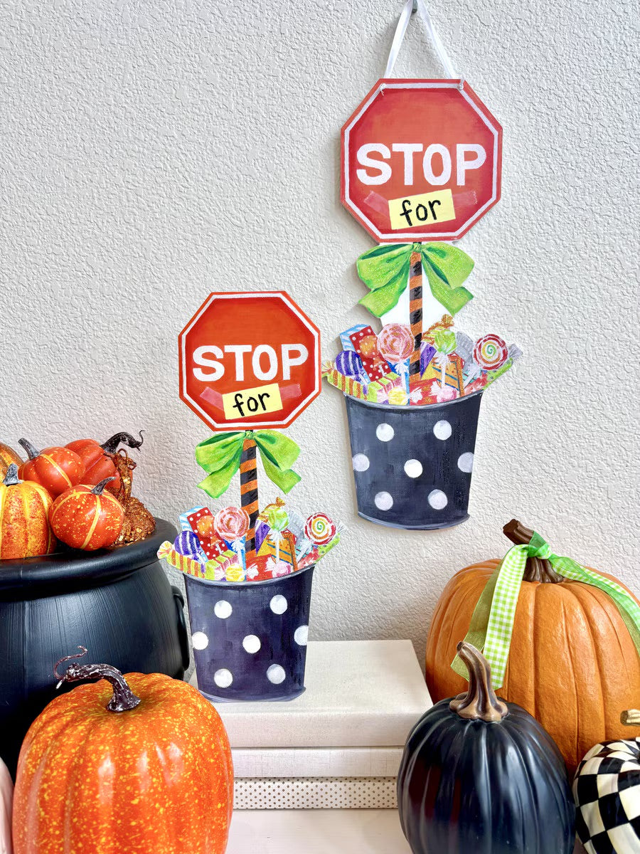 Stop For Candy PVC Door Hanger