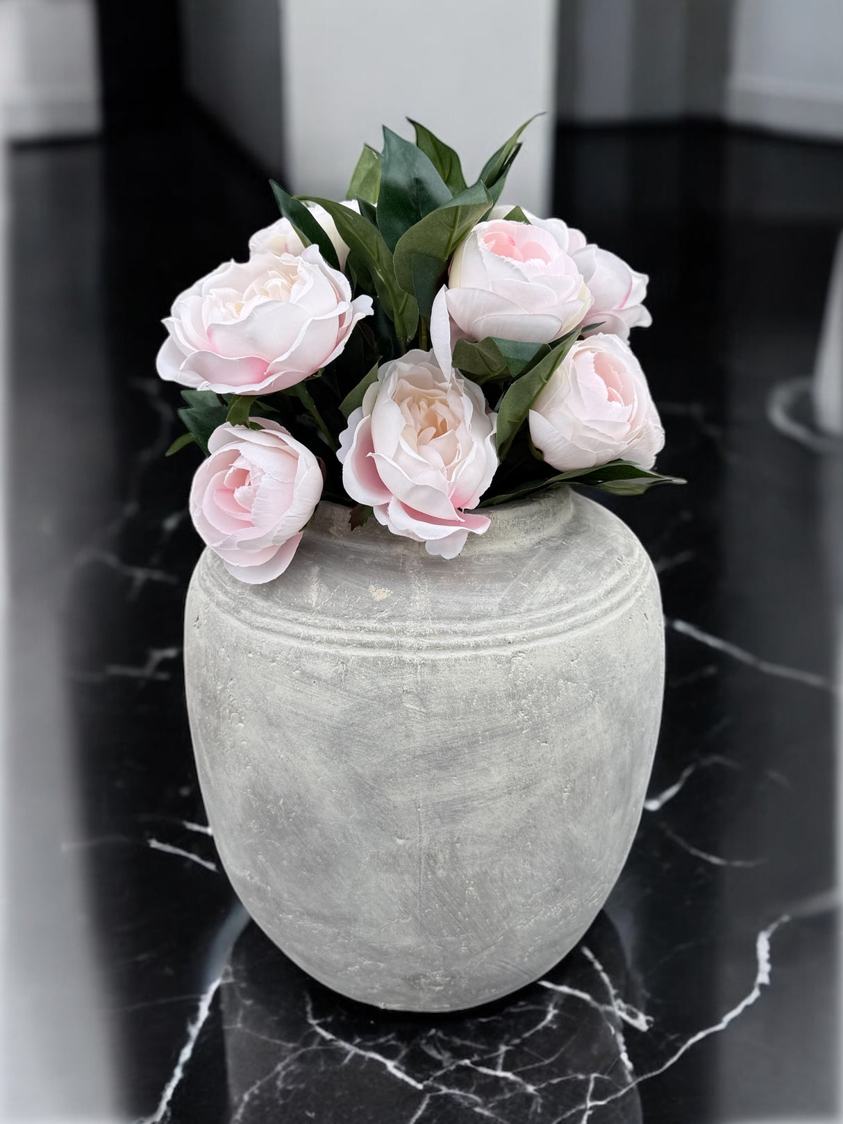 Distressed Whitewashed Terracotta Ceramic Vase