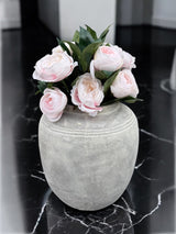Distressed Whitewashed Terracotta Ceramic Vase