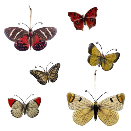 metal butterfly and moth hanging ornaments by ragon house