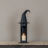 Black Metal Witch Hat Pillar Candle Holder