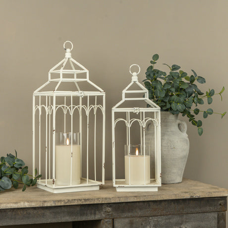 Ashley White Metal Lantern