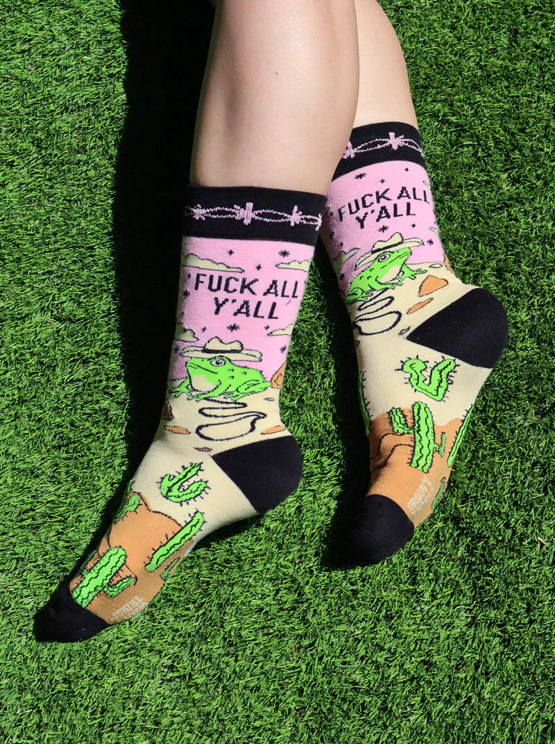 F*ck All Y’all Frog Western Women's Crew Socks