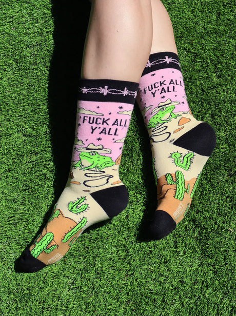 F*ck All Y’all Frog Western Women's Crew Socks