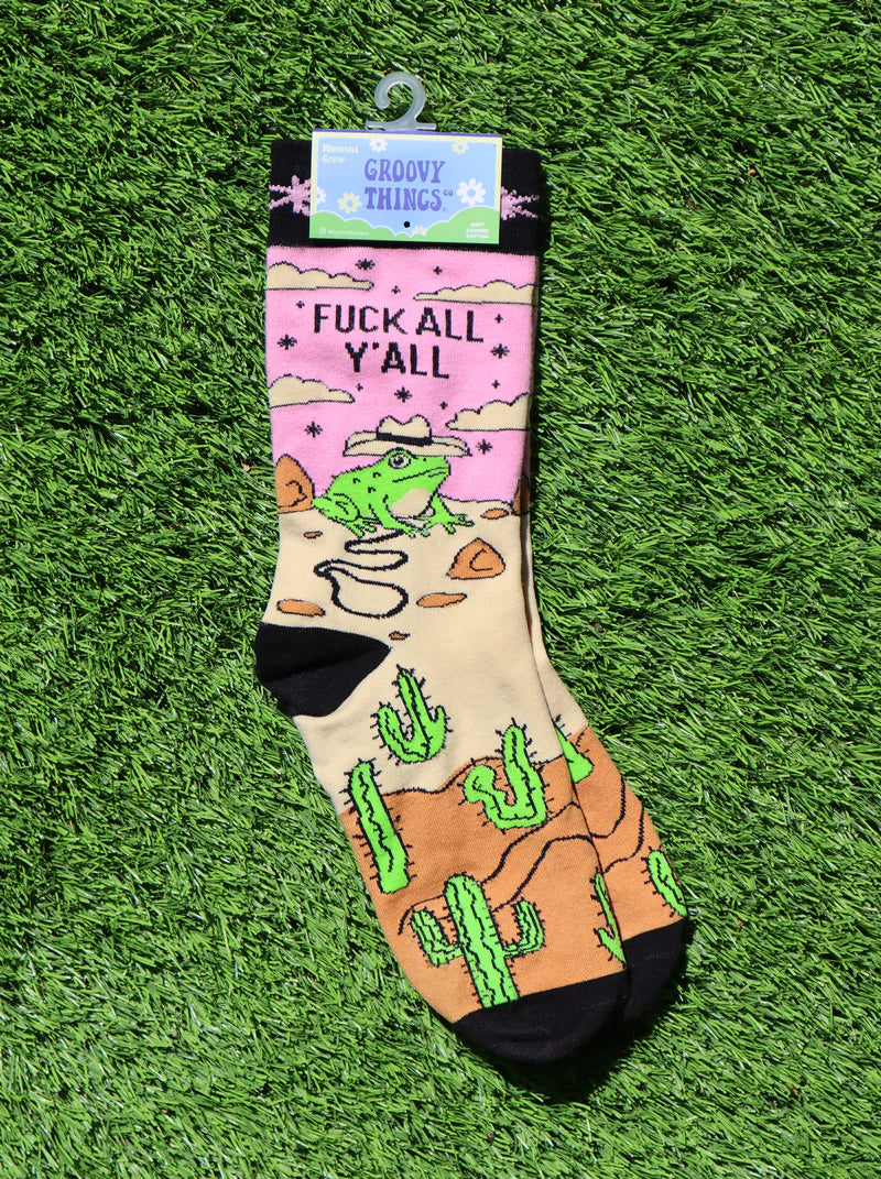 F*ck All Y’all Frog Western Women's Crew Socks