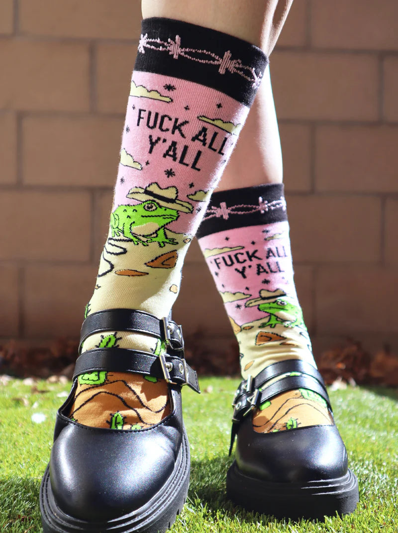F*ck All Y’all Frog Western Women's Crew Socks