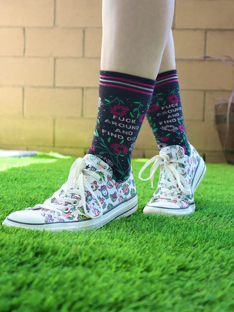 F*ck Around and Find Out Floral Women's Crew Socks