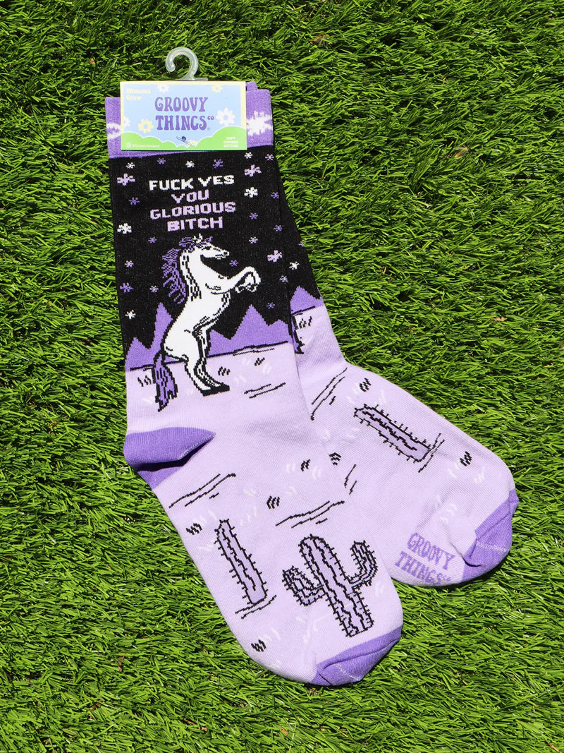 Glorious B*tch Unicorn Women's Crew Socks