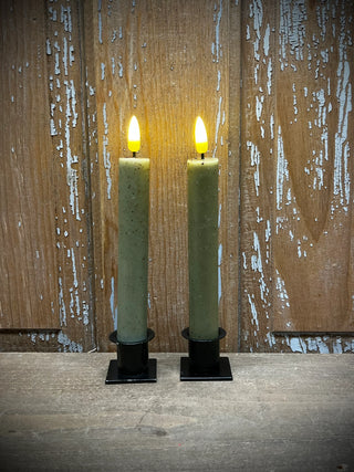 Flameless Green Taper Candles