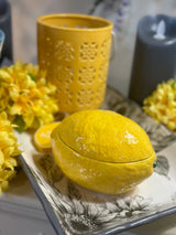 Decorative Ceramic Lemon Dish with Lid