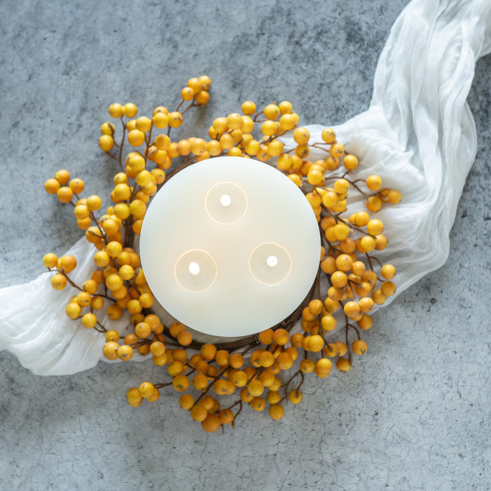 Dark Yellow Berry Fall Candle Ring