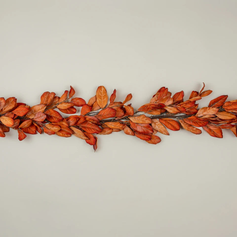 Dried Orange Magnolia Leaves Garland