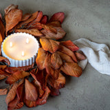 Dried Orange Magnolia Leaves Candle Ring