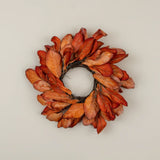 Dried Orange Magnolia Leaves Candle Ring