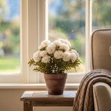Faux Potted Cream Mums