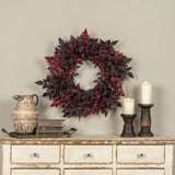 Burgundy Berry and Bugbane Leaf Fall Wreath