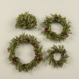 Mini Leaf Half Sphere with Burgundy Berries