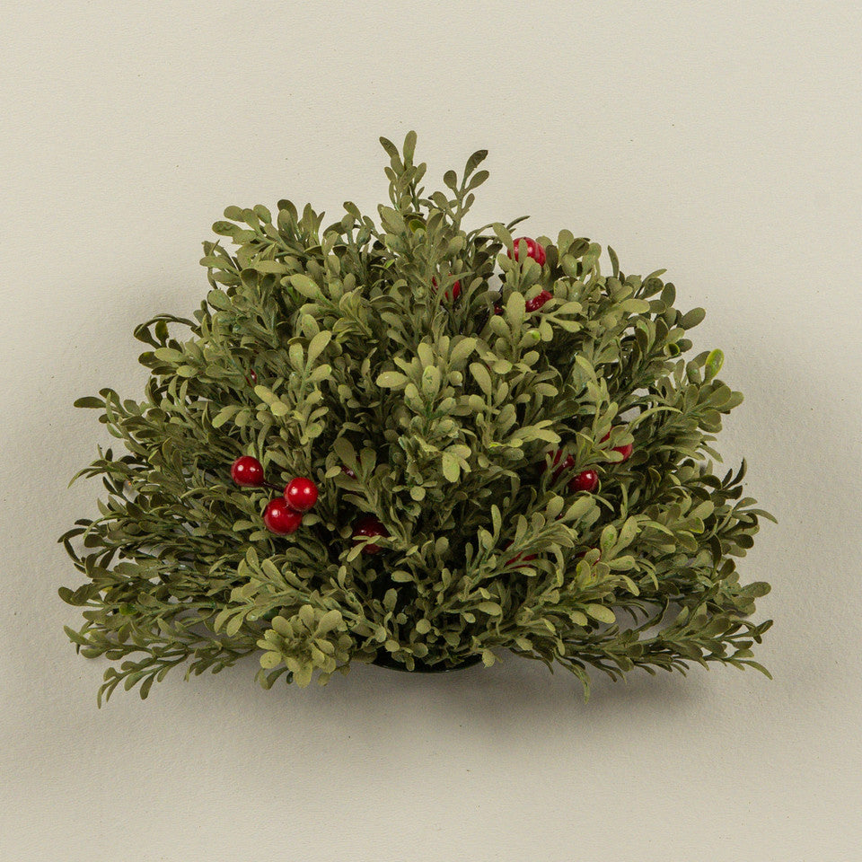 Mini Leaf Half Sphere with Burgundy Berries
