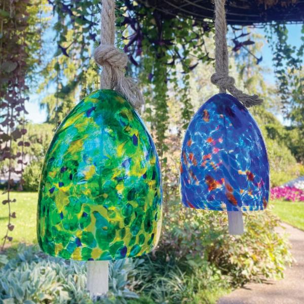 Hand Blown Colorful Glass Hanging Bell