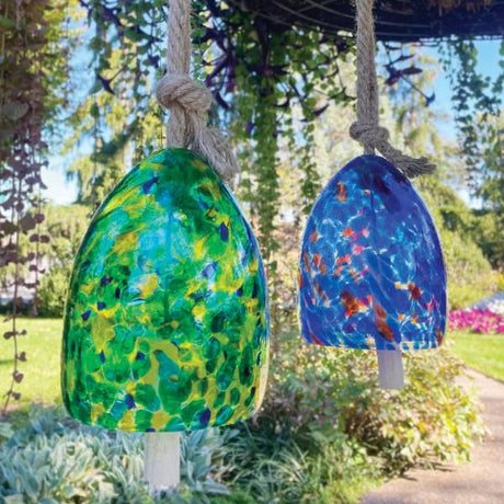 Hand Blown Colorful Glass Hanging Bell