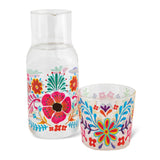 Glass Bedside Floral Water Carafe