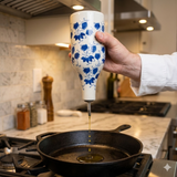 Blue & White Floral Ceramic Oil Cruet